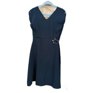 NWT IPEKYOL Black Sleeveless V-Neck A-Line Dress - Gold Buckle Detail